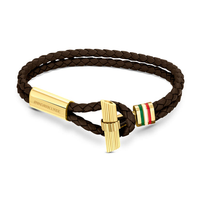 Ducati DTAGB2136804 Scudetto Brown & Gold Bracelet