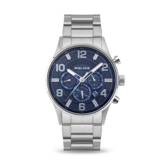 Police Addis Men's Silver Stainless Steel Band Watch PEWJK2203101