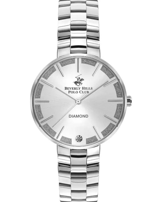 Beverly Hills Polo Club BP3332X.330 - Women's Silver Dial Silver Strap Watch